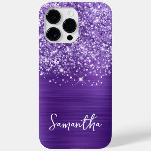 Glänzender Amethyst Purpur Glam Name Case-Mate iPhone 14 Pro Max Hülle