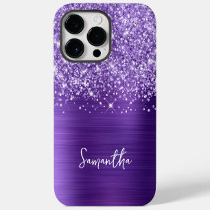 Glänzender Amethyst Purpur Glam Name iPhone 14 Pro Max Hülle