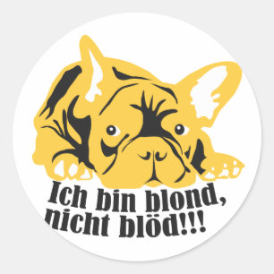 Glänzender Aufkleber "Blond Bulldogge"