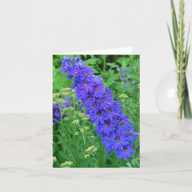 GLÄNZENDER BLAUER DELPHINIUM NOTECARD KARTE (Vorderseite)