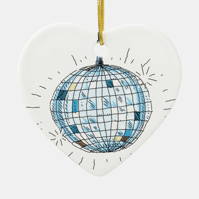Glänzender Disco-Ball Keramikornament (Vorne)