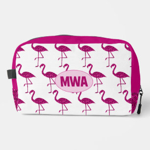 Glänzender Flamingo Hot Pink Faux Glitter Monogram Waschbeutel