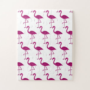 Glänzender Flamingo Rosa Glitter falsche Funken we Puzzle