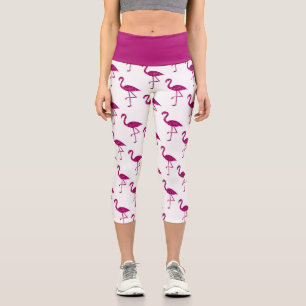 Glänzender Flamingo Rosa Glitter Funken Muster Capri Leggings