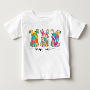 Glänzender Frohe Ostern Hase Baby T-shirt