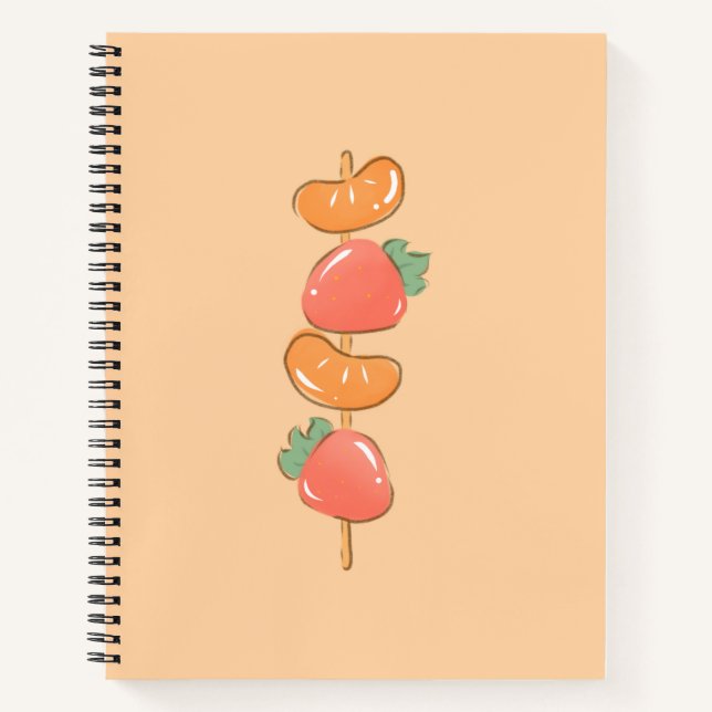 Glänzender Fruchtspieß Notizbuch (Vorderseite)