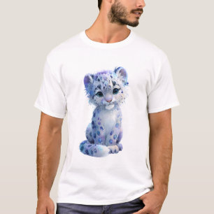 Glänzender Galaxy-Schneeleopard Männer T-Shirt