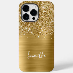 Glänzender Gold Glam Name iPhone 14 Pro Max Hülle