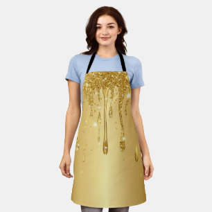 Glänzender Gold Glitter Tropfen Hintergrund Schürze