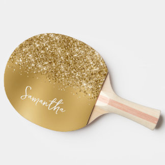 Glänzender Gold-Unschärfe-Name Tischtennis Schläger