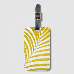 Glänzender goldener Palmbaum-Blatt-Tropengeschenk Gepäckanhänger