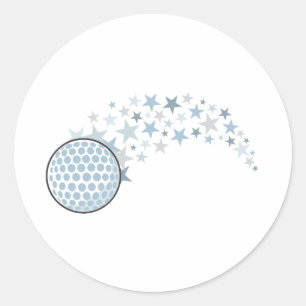 Glänzender Golf-Stern Runder Aufkleber