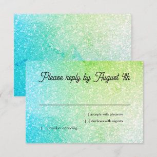 Glänzender Gradient RSVP Türkisgrün Karte