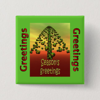 glänzender grüner Baum 3D Button