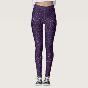 Glänzender lila MitternachtsGlitzer Leggings