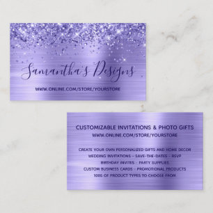 Glänzender Periwinkle-Folie-Online-Shop Visitenkarte