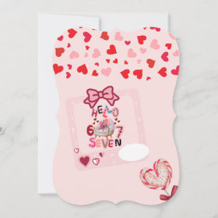 Glänzender Rosa Becher und Herzen Frohen Valentins Feiertagskarte
