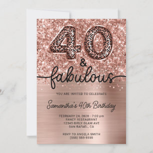 Glänzender Roségold-Leopard 40 und Fabelhaft Einladung