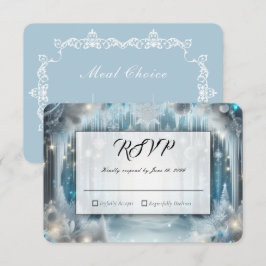 Glänzender Schnee-Wald Entre-Auswahl Hochzeit RSVP Karte