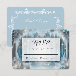 Glänzender Schnee-Wald Entre-Auswahl Hochzeit RSVP Karte