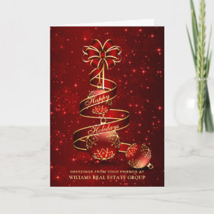 Glänzender Weihnachtsball Corporate Gruß Feiertagskarte