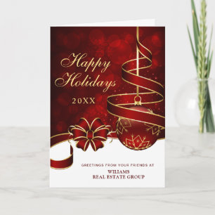 Glänzender Weihnachtsball Corporate Gruß Feiertagskarte
