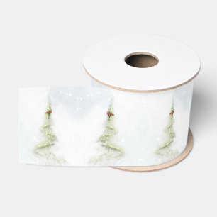 Glänzender Weihnachtsbaum elegante Schleife Ripsband
