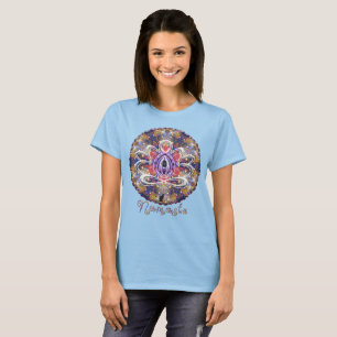 Glänzender Zen Lotus Namaste T-Shirt