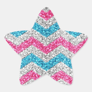 Glänzender Zickzack des schönen girly trendy Stern-Aufkleber