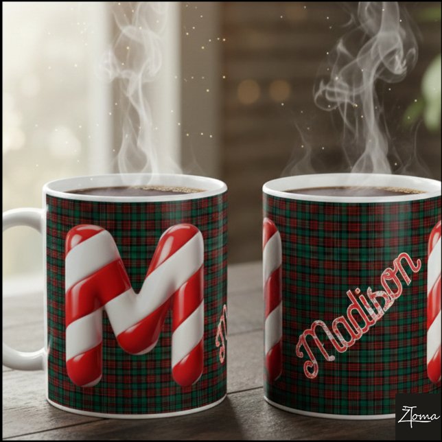 Glänzender Zuckerstangen-Gestreifter Weihnachtsbuc Kaffeetasse (Von Creator hochgeladen)