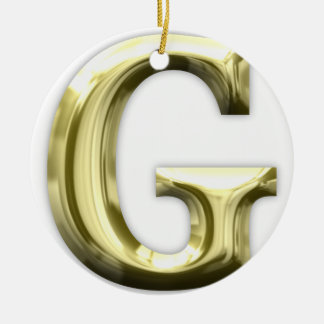 Glänzendes Alphabet goldener Buchstabeg Gold Keramikornament