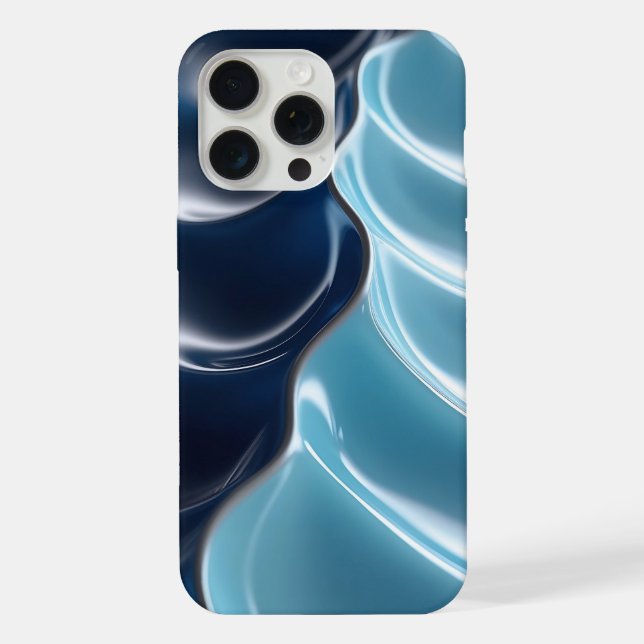 Glänzendes blaues abstraktes iPhone-Case iPhone Hülle (Rückseite)