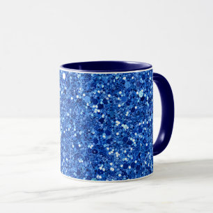 Glänzendes blaues Hintergrundmuster Tasse