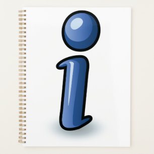 Glänzendes blaues Informationssymbol Icon Planer