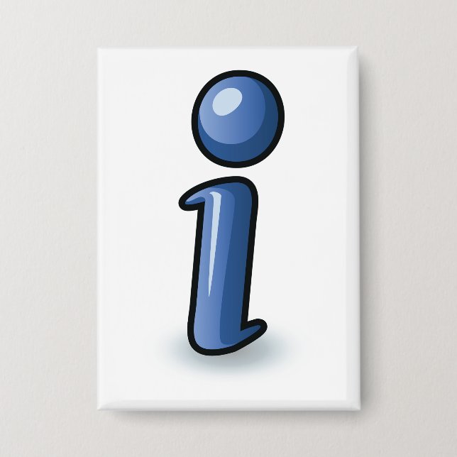 Glänzendes Blaues Informationssymbol-Symbol Button (Vorderseite)