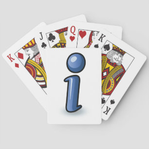 Glänzendes Blaues Informationssymbol-Symbol Spielkarten
