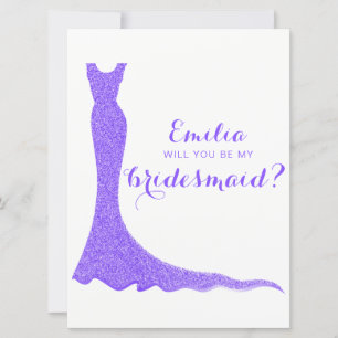 Glänzendes Brautjungfernkleid Einladung