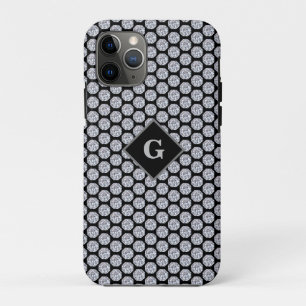 Glänzendes Diamantmuster auf schwarzem Personalisi Case-Mate iPhone Hülle