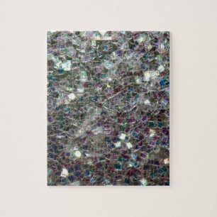 Glänzendes farbenfrohes Silbermosaik Puzzle