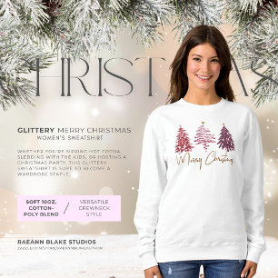 Glänzendes Frohe Weihnachten Basic Sweatshirt