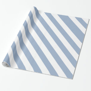Glänzendes Geschenkpapier Blau & Weiß gestreift
