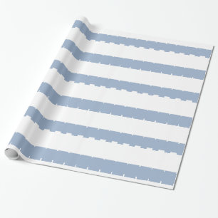 Glänzendes Geschenkpapier Blau-Weiß gestreift