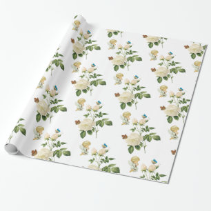Glänzendes Geschenkpapier, Engel Rosen Schmetterli Geschenkpapier
