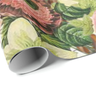 Glänzendes Geschenkpapier floral