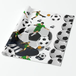 Glänzendes Geschenkpapier Fußball