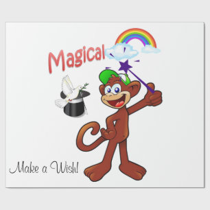 Glänzendes Geschenkpapier, Regenbogen-Affe Magisch Geschenkpapier