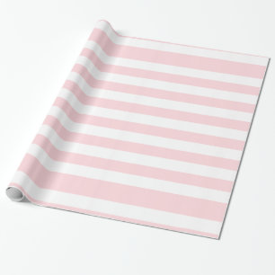 Glänzendes Geschenkpapier Rosa & Weiß gestreift