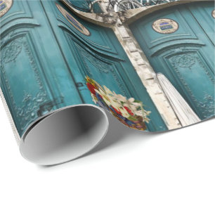 Glänzendes Geschenkpapier Vintage Floral