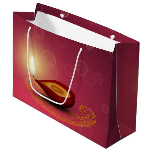 Glänzendes glückliches Diwali Diya - große Geschenktüte