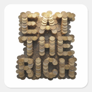 Glänzendes Gold EAT THE RICH Sticker Druck
